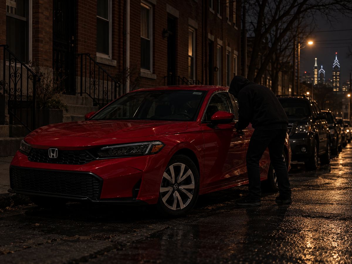 Honda Civic on a city street