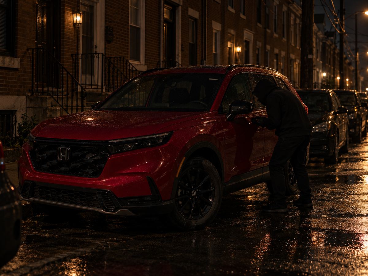 Honda CR-V on a city street