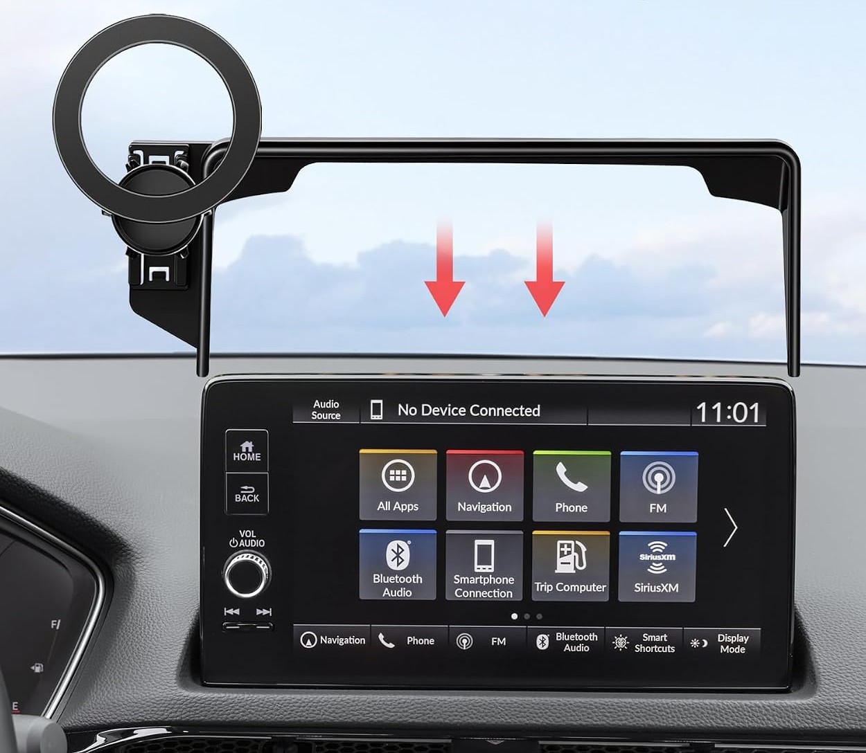 Screen-mounted magnetic phone holder for Honda CR-V