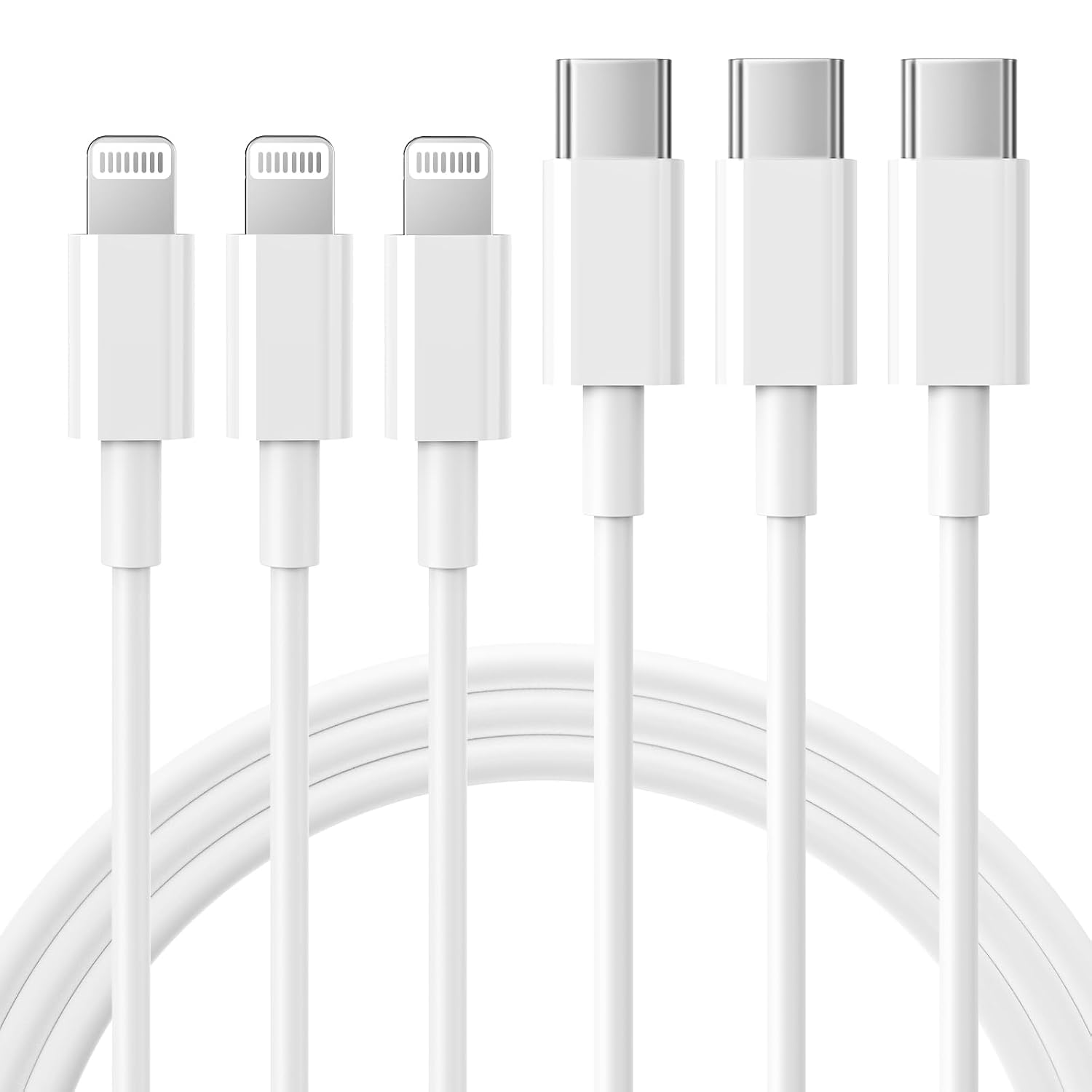 USB-C to Lightning charging cables 3-pack